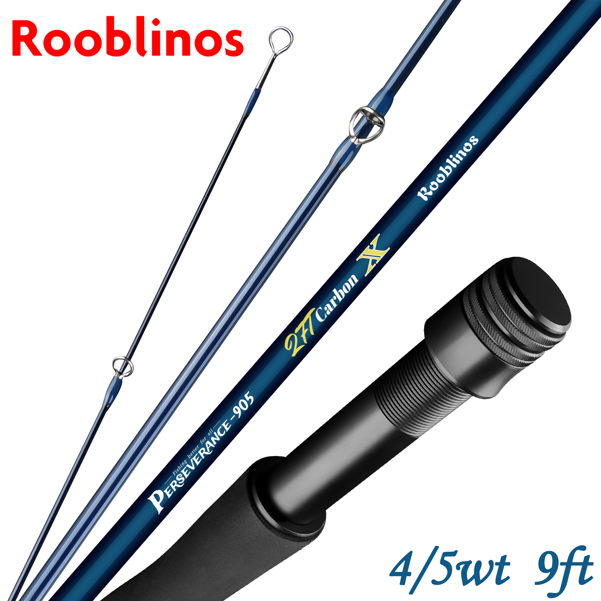 Fishing Rod Fly - ROOBLINOS Fly Fishing Rod 4/5wt，9ft（2.7m）Ultra Lite，Carbon
