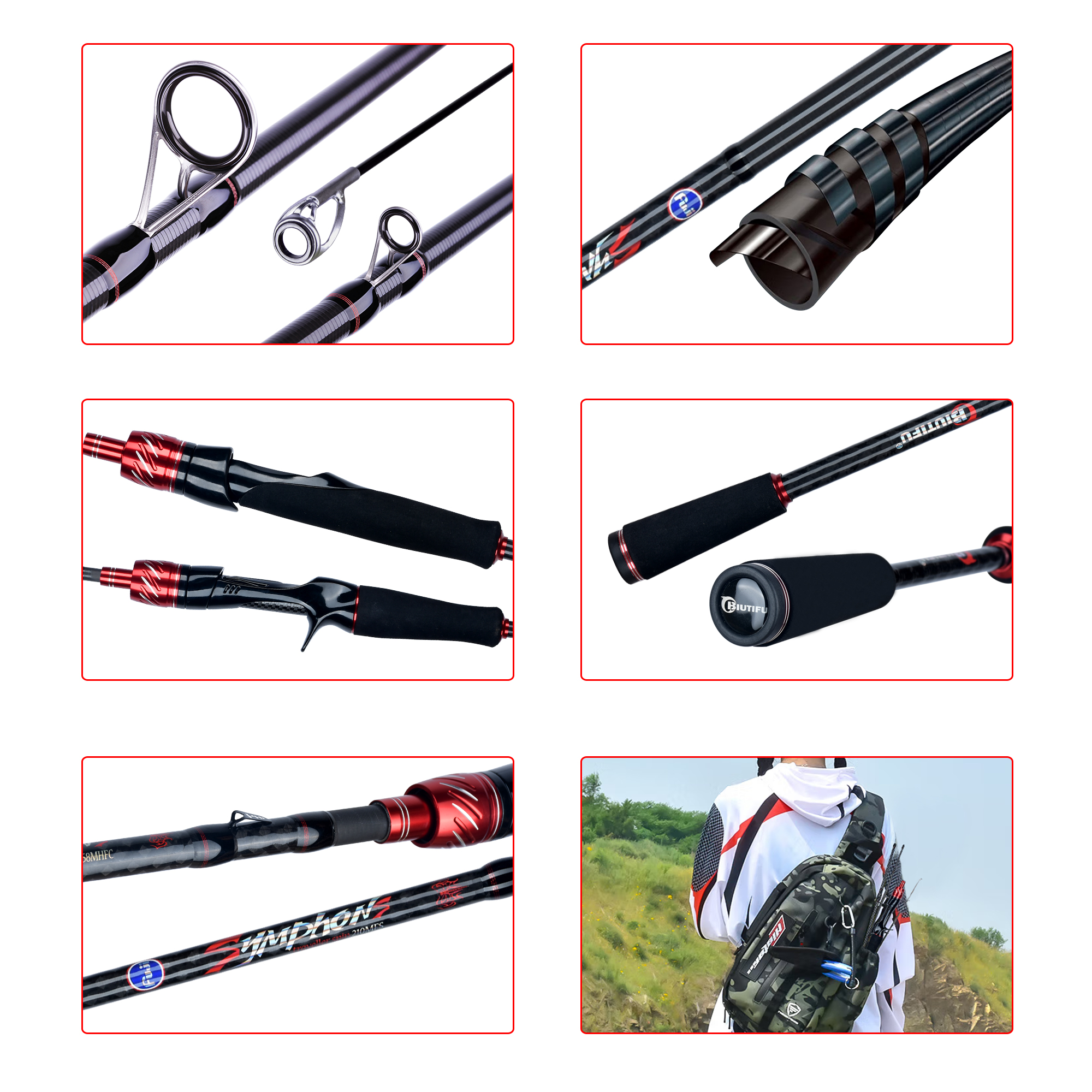 BIUTIFU Spinning Casting Fuji  - Fishing Rod Surf ulasan dan harga