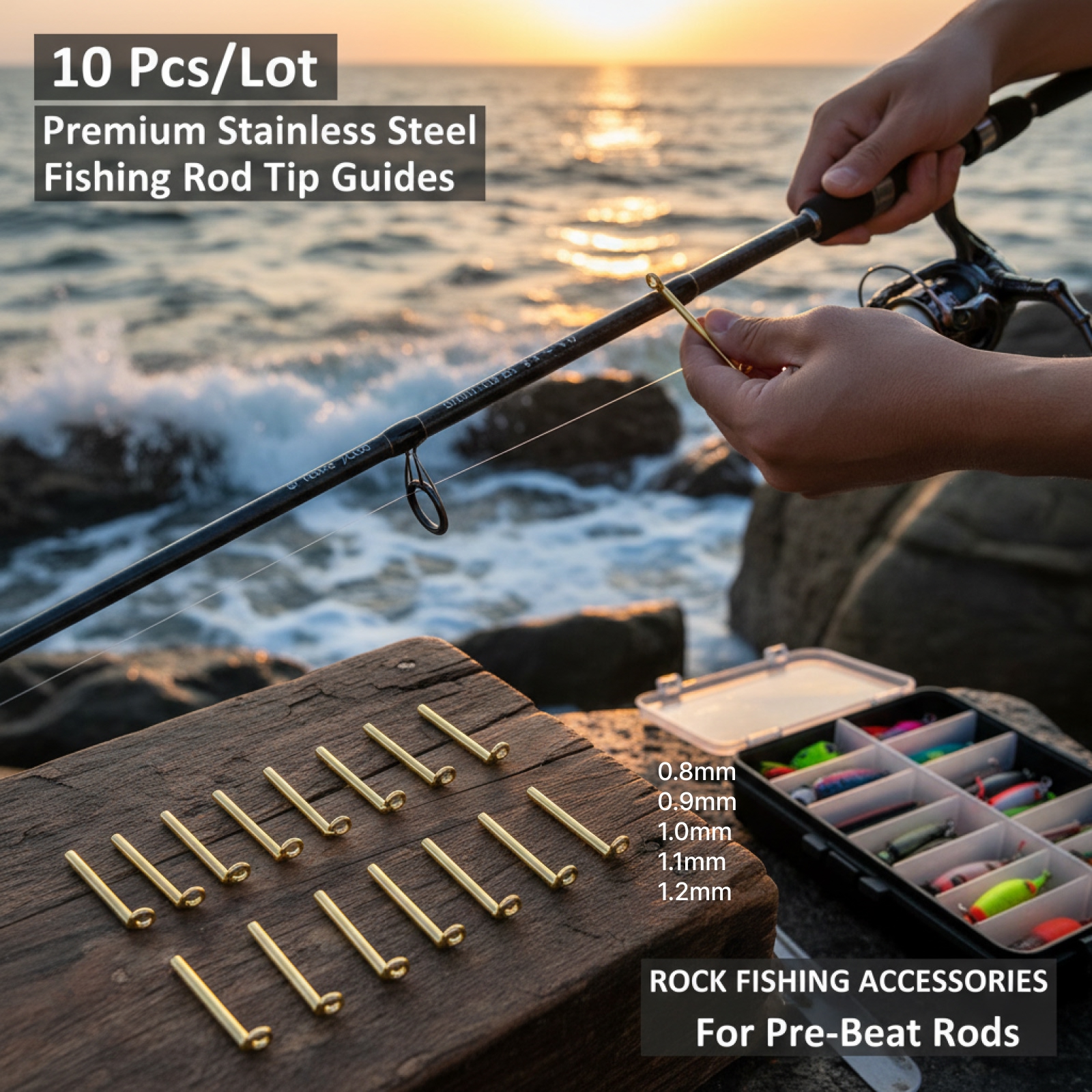 10pcs Fishing Rod Guides Tip T - Fishing Rod Building Kit ulasan dan harga