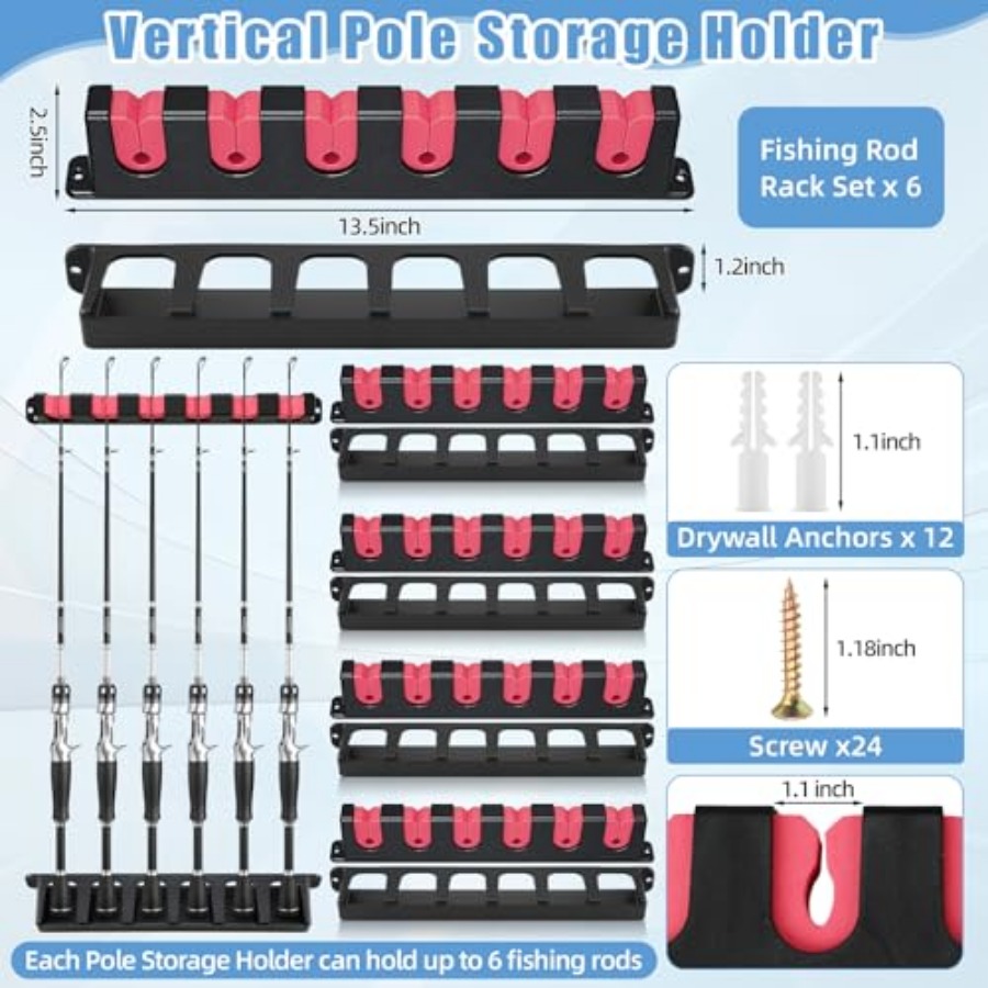 6set Fishing Rod Holders for 1 - Fishing Rod Boat ulasan dan harga